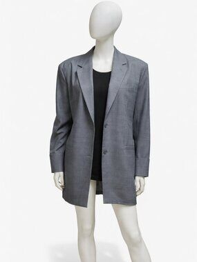 THE FRANKIE SHOP | Grey Oversized Longline Blazer in Size M/L